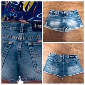EUC Sexy Cur-Off Side Slit Denim Shorts - Juniors